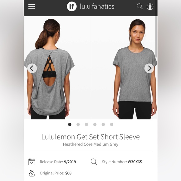 Lululemon Get Set Short Sleeve Size 6 in Heathered Core Medium Grey - Picture 6 of 6